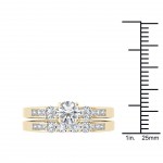 Gold 1 1/4ct TDW Diamond Three-Stone Engagement Ring Set - Handcrafted By Name My Rings™