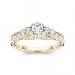 Gold 1 1/5ct TDW Diamond 3-stone Anniversary Ring - Handcrafted By Name My Rings™