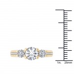 Gold 1 3/4ct TDW Diamond Three-Stone Anniversary Ring - Handcrafted By Name My Rings™
