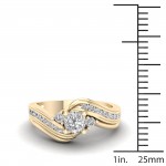 Gold 1/2ct TDW Diamond Three Stone Swirl Bridal Set - Handcrafted By Name My Rings™