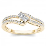 Gold 1/3ct TDW Two-Stone Diamond Engagement Ring - Handcrafted By Name My Rings™