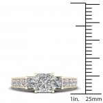 Gold 2 2/5ct TDW Diamond Princess-cut Engagement Ring - Handcrafted By Name My Rings™