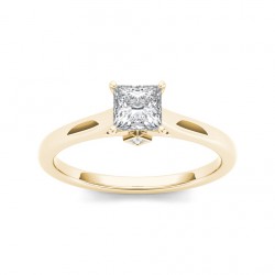 Gold 3/4ct TDW Classic Princess-Cut Diamond Engagement Ring - Handcrafted By Name My Rings™