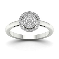1/6ct TDW Diamond Halo Engagement Ring - Handcrafted By Name My Rings™