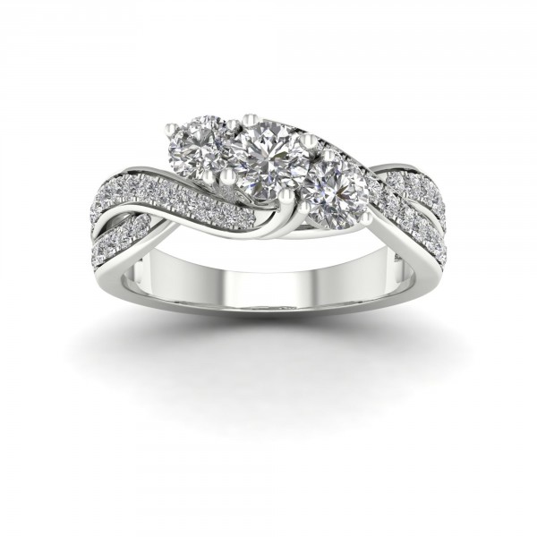 1ct TDW Diamond Three Stone Engagement Ring - Handcrafted By Name My Rings™