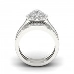 1ct TDW Double Halo Diamond Bridal Ring - Handcrafted By Name My Rings™