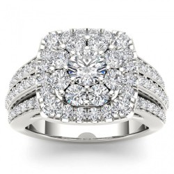 2ct TDW Diamond Halo Engagement Ring - Handcrafted By Name My Rings™
