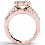De Cour Gold 2ct TDW Pave Diamond Halo Engagement Ring - Handcrafted By Name My Rings™
