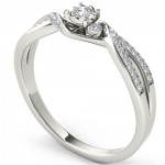 White Gold 1/6ct TDW Diamond Criss-Cross Engagement Ring - Handcrafted By Name My Rings™