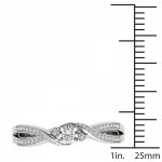 White Gold 1/6ct TDW Diamond Criss-Cross Engagement Ring - Handcrafted By Name My Rings™