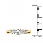 Gold 1ct TDW Diamond Three-Stone Anniversary Ring - Handcrafted By Name My Rings™