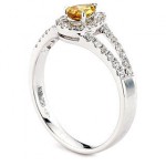 Diamonds for a Cure White Gold 5/8ct TDW Orange Pear-cut Diamond Ring - Handcrafted By Name My Rings™
