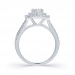 White Gold 1ct TDW Diamond Halo Engagement Ring - Handcrafted By Name My Rings™
