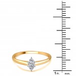 Gold 1/4ct TDW Marquise-cut Solitaire Diamond Engagement Ring - Handcrafted By Name My Rings™
