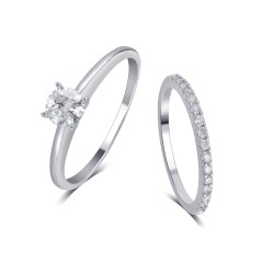 White Gold 1 1/4ct TDW Diamond Bridal Set comes in box.. - Handcrafted By Name My Rings™