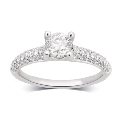 White Gold 1 1/4ct TDW Diamond Engagement Ring comes in a box. G-H/SI-I1 - Handcrafted By Name My Rings™