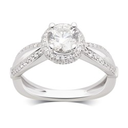 White Gold 1 5/8ct TDW Diamond Engagement Ring comes in a box. G-H/SI-I1 - Handcrafted By Name My Rings™