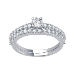 White Gold 1ct TDW Diamond Bridal Set - Handcrafted By Name My Rings™