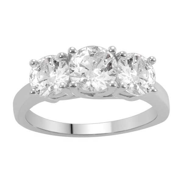 White Gold 2ct TDW Diamond 3-stone Anniversary Ring - Handcrafted By Name My Rings™
