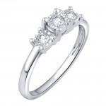 Silver 1/4ct TDW 3-stone Engagement Ring - Handcrafted By Name My Rings™