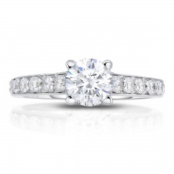 White Gold 1 3/8ct TDW Diamond Side-Stone Engagement Ring - Handcrafted By Name My Rings™