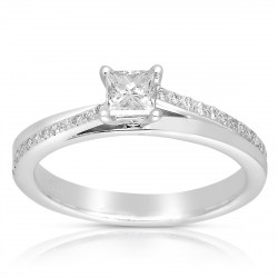 White Gold 1/2ct TDW Princess-cut Diamond Engagement Ring - Handcrafted By Name My Rings™