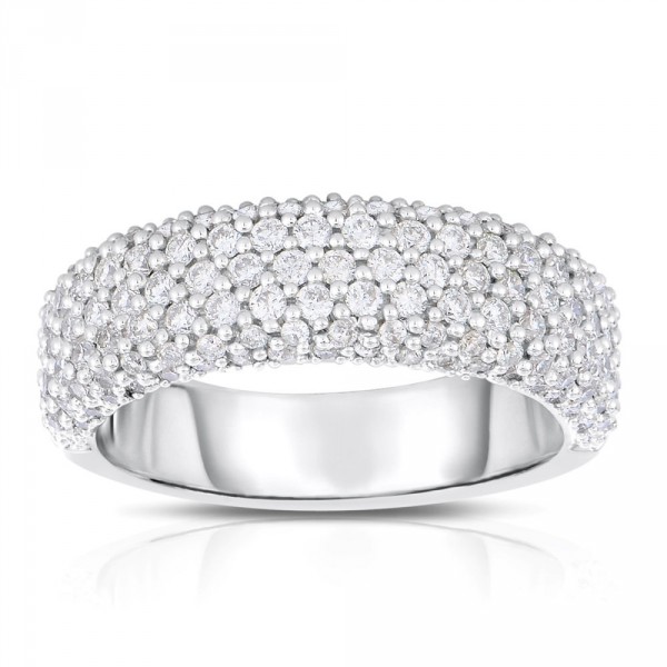 White Gold 1ct TDW Diamond Pave Ring - Handcrafted By Name My Rings™