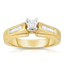 Gold 1/2ct TDW Princess-cut Solitaire Diamond Engagement Ring - Handcrafted By Name My Rings™