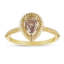 Gold, 1/2ct TDW Stackable Natural Champagne Diamond Ring - Handcrafted By Name My Rings™