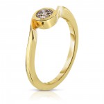 Gold 1/3ct TDW Solitaire Champagne Diamond Ring - Handcrafted By Name My Rings™
