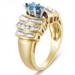 Gold 9/10ct TDW Stunning Blue Diamond Ring - Handcrafted By Name My Rings™