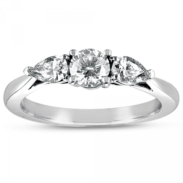White Gold 1ct TDW Certified Diamond 3-stone Ring - Handcrafted By Name My Rings™