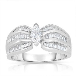 White Gold 1ct TDW Marquise-cut Solitaire Diamond Engagement Ring - Handcrafted By Name My Rings™