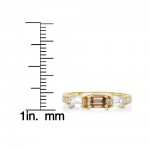 Gold 1 1/3ct TDW Cognac and White 3-stone Diamond Ring - Handcrafted By Name My Rings™