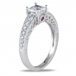White Gold 1ct TDW Princess Diamond Ring - Handcrafted By Name My Rings™