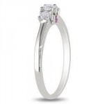L'Amour Enrose byGold 1/4ct TDW 3-Stone Diamond and Pink Sapphire Ring - Handcrafted By Name My Rings™