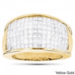 Gold 3 1/6ct TDW Princess-cut Invisible-set Diamond Ring - Handcrafted By Name My Rings™
