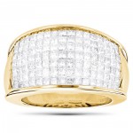 Gold 3 1/6ct TDW Princess-cut Invisible-set Diamond Ring - Handcrafted By Name My Rings™