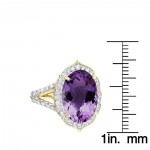 Gold 3/4ct TDW Diamond and Purple Amethyst Ring - Handcrafted By Name My Rings™