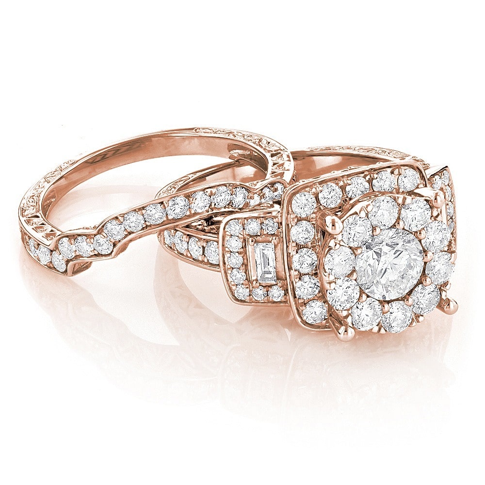 Gold 3ct TDW Diamond Engagement Ring Handcrafted By Name My Rings™