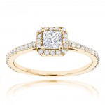 Gold Unique 7/8ct TDW Diamond Engagement Ring - Handcrafted By Name My Rings™