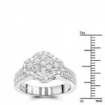 White Gold 1 1/4ct TDW Cluster Diamond Ring - Handcrafted By Name My Rings™