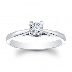 Matthew Ryan Designs White Gold 2/5ct TDW Diamond Princess Cut Solitaire Engagement Ring - Handcrafted By Name My Rings™