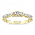 Gold 1/4ct TDW Diamond 3-stone Ring - Handcrafted By Name My Rings™