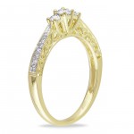 Gold 1/4ct TDW Diamond 3-stone Ring - Handcrafted By Name My Rings™