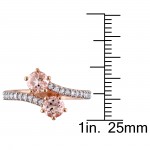 Rose Gold Morganite and 1/5ct TDW Diamond Bypass Ring - Handcrafted By Name My Rings™