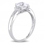 White Gold 1 1/4ct TGW White Topaz and Diamond Accent Cocktail Ring - Handcrafted By Name My Rings™