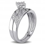 White Gold 1/10ct TDW Bridal Ring Set - Handcrafted By Name My Rings™