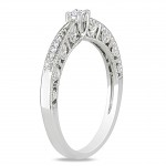 White Gold 1/10ct TDW Diamond Milgrain Design Promise Ring - Handcrafted By Name My Rings™