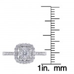 White Gold 1/2ct TDW Certified Diamond Halo Engagement Ring - Handcrafted By Name My Rings™